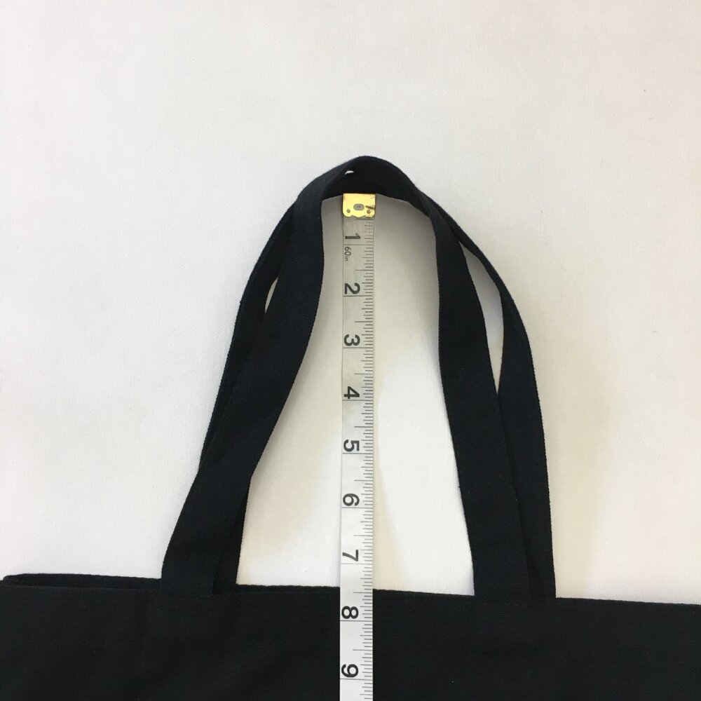 Reformation Shopper Eco Bag Flat Squared Black Cotton Double Handle - Picture 8 of 9